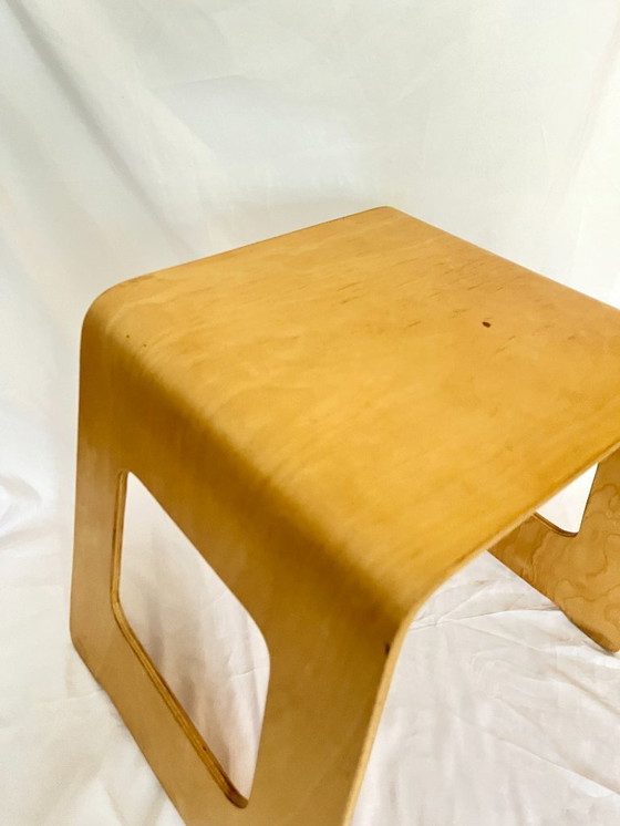 Image 1 of Vintage Benjamin Birch Plywood Stool/Side Table, Lisa Norinder for IKEA, Scandinavian Design, 1990s