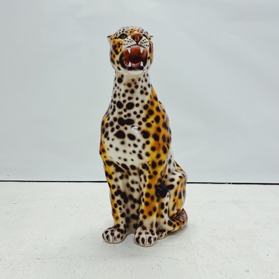 Image 1 of Statue de léopard en céramique