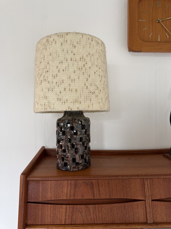 Image 1 of Brutalist ceramic table lamp '70s