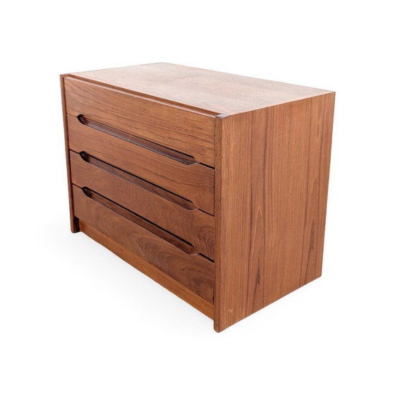 Cómoda de mediados de siglo EW Bach, mesita de noche/mesa auxiliar de teca MCM – Wood (photo 5 of 8)