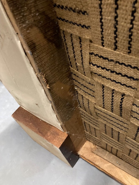 Image 1 of Indrukwekkend paar Art Deco leren fauteuils. 1940s.