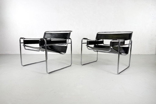 Pair of Wassily armchairs by Marcel Breuer for Gavina - 1960s