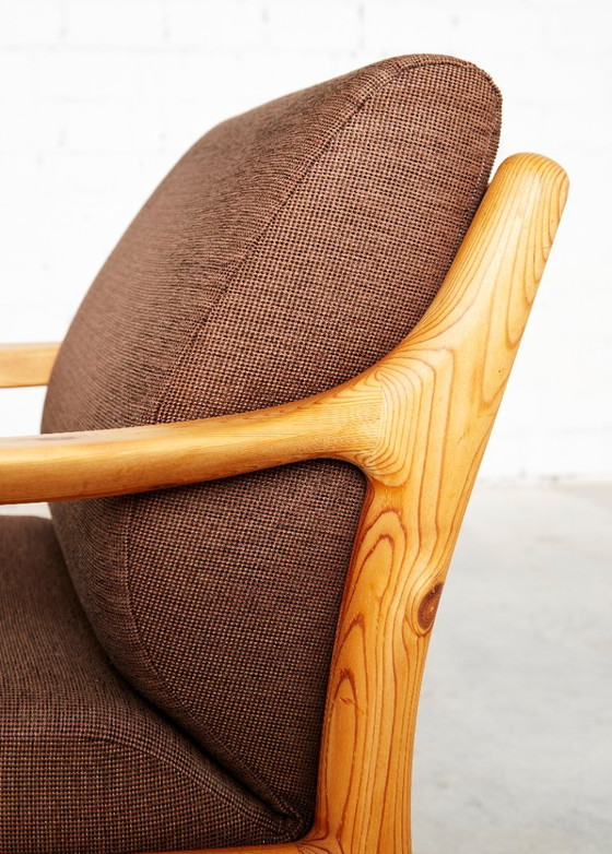 Fauteuil et tabouret en pin de style danois moderne par C. F. C. Silkeborg – Wood (photo 12 of 20)