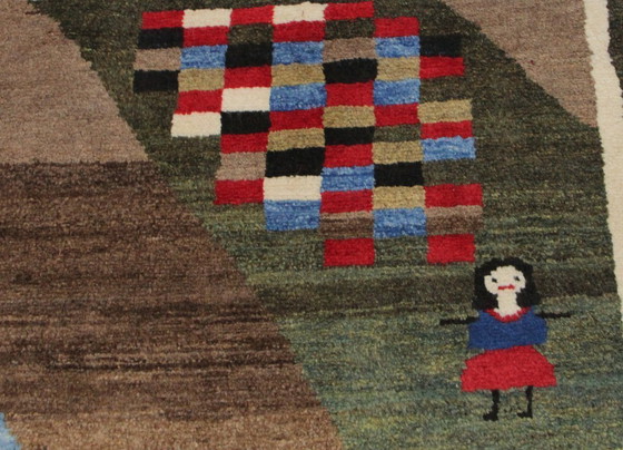 Image 1 of Tappeto orientale persiano Gabbeh Ghashghai originale, 180 cm x 129 cm, naturale antico