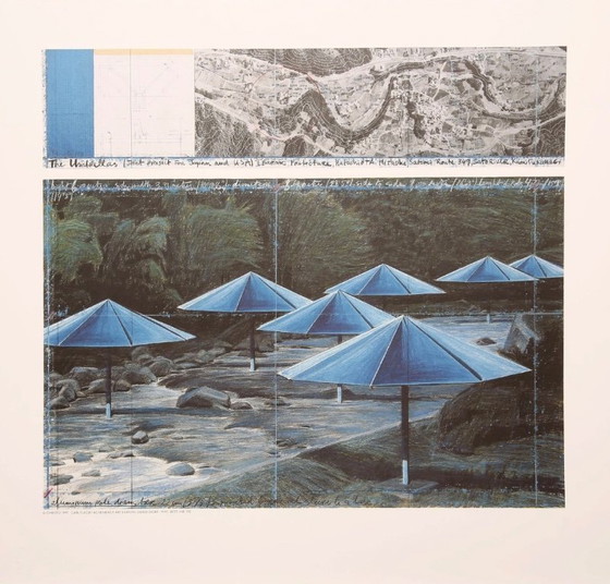 Image 1 of Christo: "The Umbrellas (blue) - Japan/USA 1991".