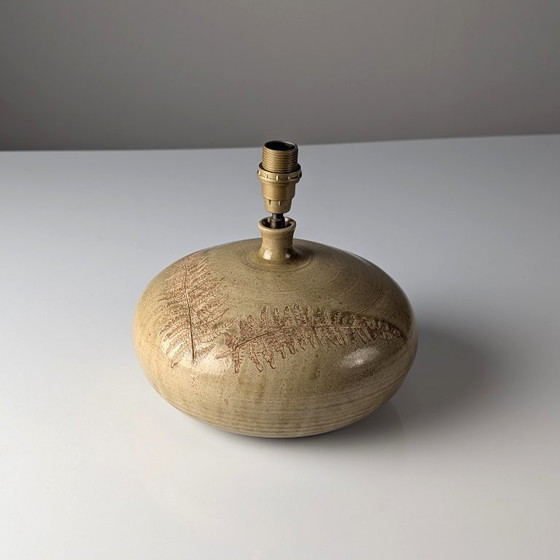 Image 1 of Ceramic Table Lamp in the Style of Roger Capron with Herbier Fern Motif, 1960s