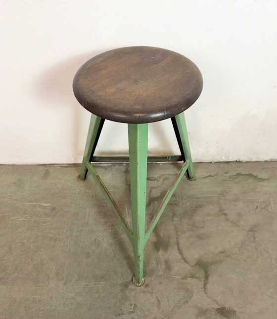 Image 1 of Taburete de taller industrial verde, años 60