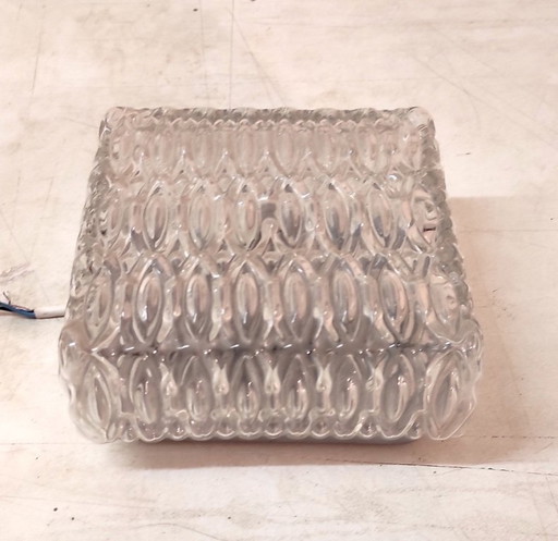 Lampada da soffitto o da parete in vetro stampato - anni '60/'70