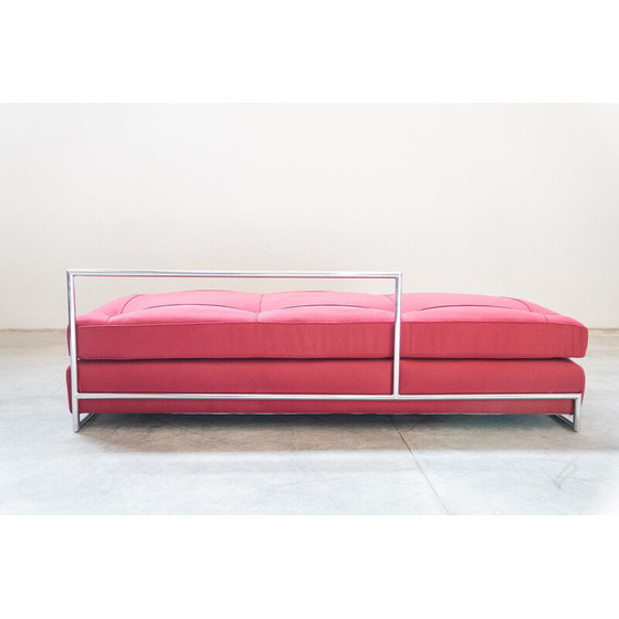 Image 1 of Vintage daybed in chromed steel tube and fabric by Eileen Gray for Collection Vereinigte Werkstatten, Germany 1990