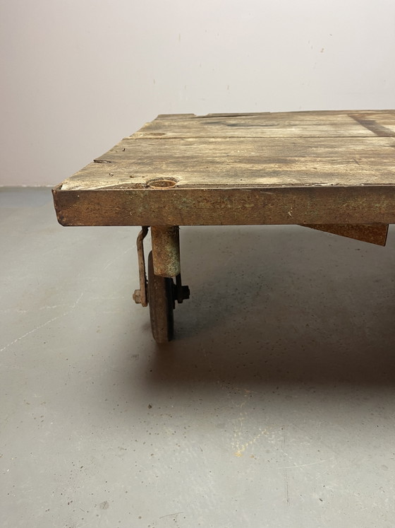 Vintage Industrial Factory Platform Trolley | Unknown | 1950s. Ref.: CT1003 – Coffee tables, Wood, Metal (photo 9 of 15)