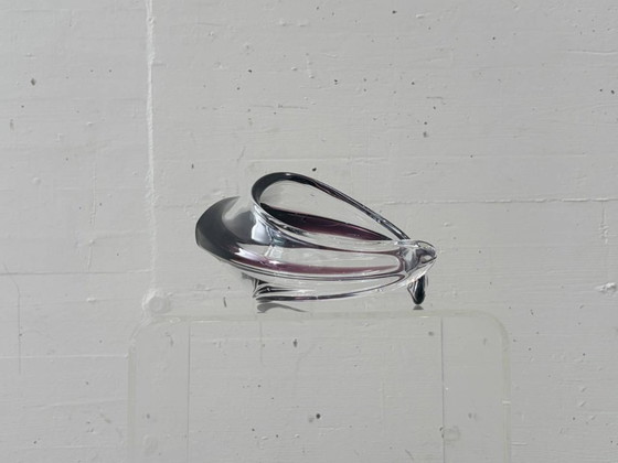 Image 1 of Crystal glass bowl with violet overlay, 1970s