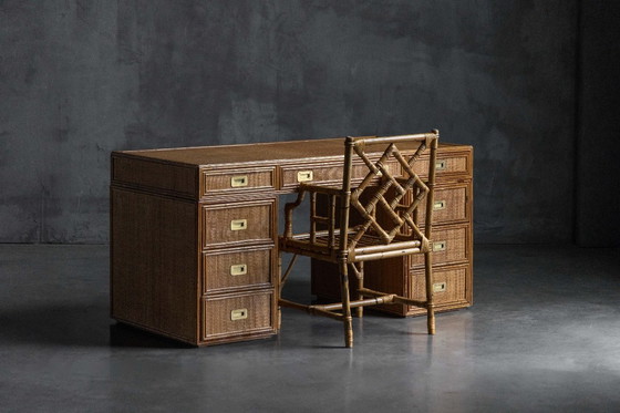 Image 1 of Bamboo Desk by Vivai Del Sud, Italy, 1970s