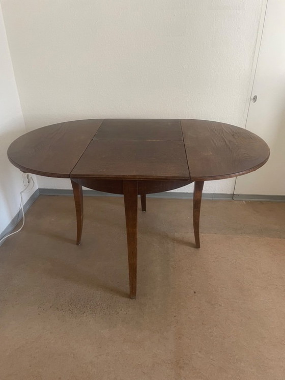 Image 1 of Tavolo Art Déco con una forma elegante e meravigliosamente curva per l'estensione