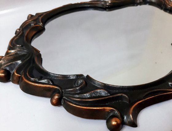 Image 1 of Specchio da parete russo decorato d'epoca: eleganza regale in bronzo e oro