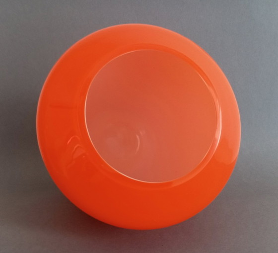 Image 1 of Énorme vase en verre orange/blanc Walther Gropius Bauhaus 'TAC02' Rosenthal 1969