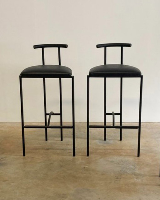 2x Taburetes de bar de diseño Bieffeplast Tokio de Rodney Kinsman Italia