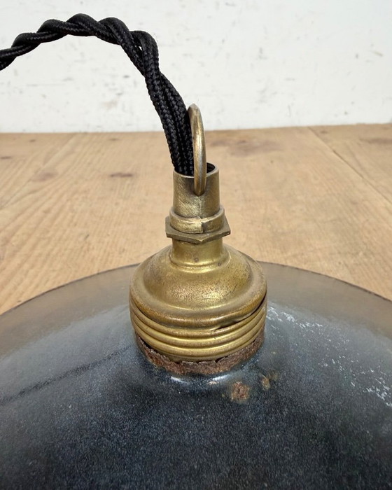 Image 1 of Industrielle schwarze Emaille-Lampe, 1930er Jahre