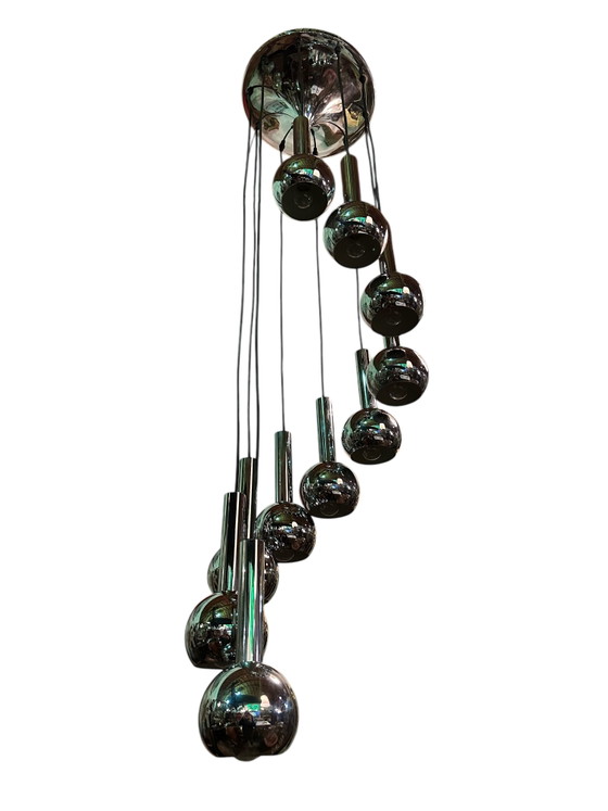 Image 1 of Midcentury Chrome Cascading Light c.1960
