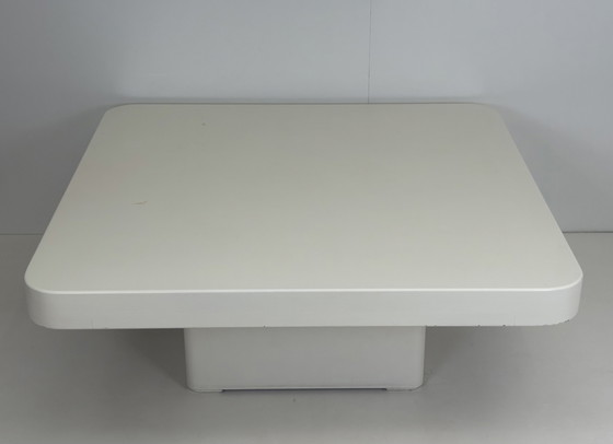 Image 1 of Vintage vierkante Japandi salontafel wit design Jan des Bouvrie 80s