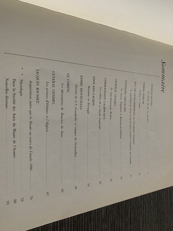 Image 1 of Revue de la Société d’amis du musée de l’armée - Hôtel des Invalides 1958/1961 Édition spéciale 