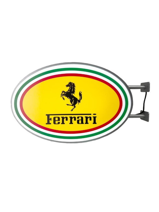 Coche Ferrari - Letrero publicitario redondo