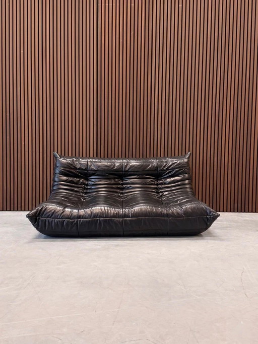 Divano a tre posti Ligne Roset Togo | Pelle nera – 3 5 zitsbanken, Leather