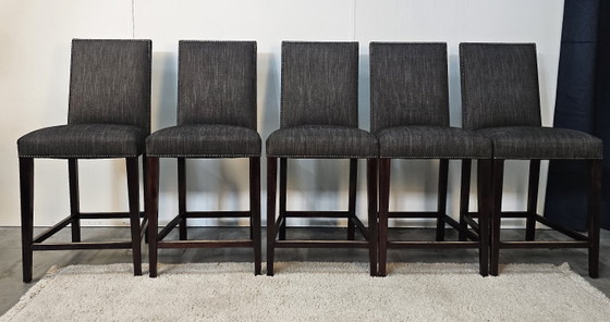 Image 1 of Set of 5 Eric Kuster 'Binc' Bar Stools – Metropolitan Luxury – Kitchen Island Height