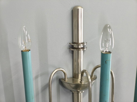 Image 1 of Art Deco Chandelier with Matching Sconces, Czechoslovakia 1930s