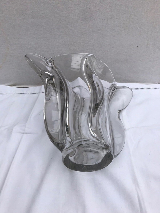 Image 1 of Vaso Ancien Forme Coupe Cristal Trasparente Design Vintage #D389