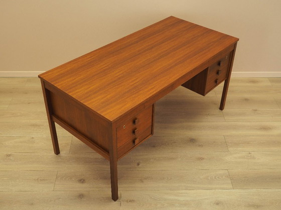 Escritorio danés de teca con seis cajones, chapado en madera, década de 1960. – Wood (photo 9 of 19)