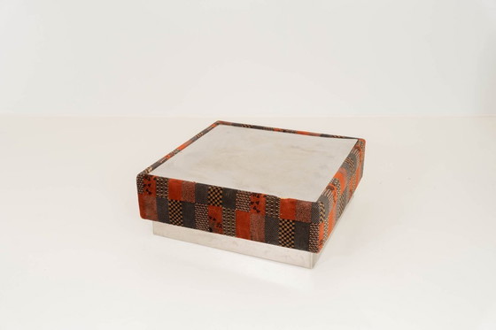 Image 1 of Giovanni Offredi pour Saporiti - Ensemble canapé modulaire en velours avec table basse, Italie 1970
