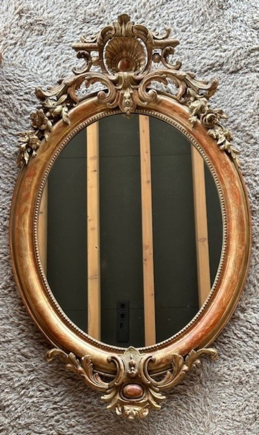 Rare antique oval mirror