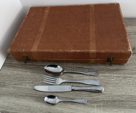 Image 1 of Juego de cubiertos de 49 piezas de Devouge Dupont - Metal plateado - Estilo Luis XV - Caja original