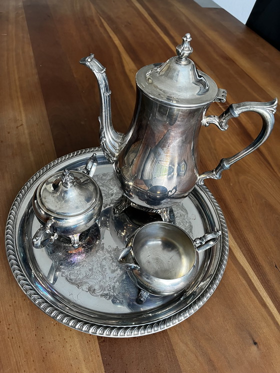 Image 1 of Set da caffè/tè placcato argento, 4 pezzi