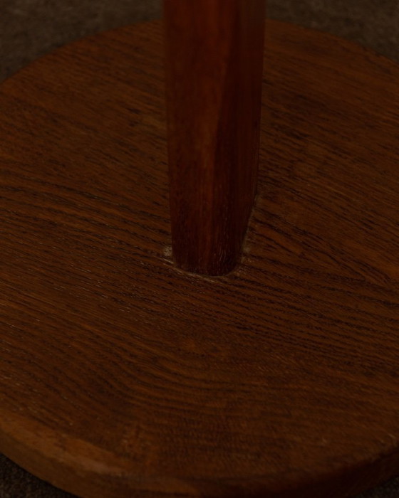 Image 1 of Lampada da terra vintage in legno di Bony Design | Paralume in tessuto | Design olandese | Anni '70-'80