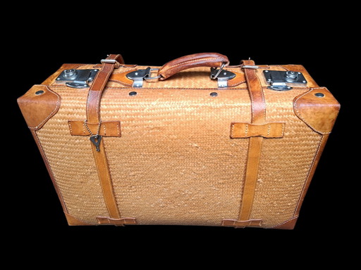 Vintage Raffia leather case 1950/1960