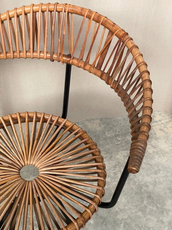 Image 1 of Vintage Dirk Van Sliedregt - Jonkers Noordwolde Rattan Chair