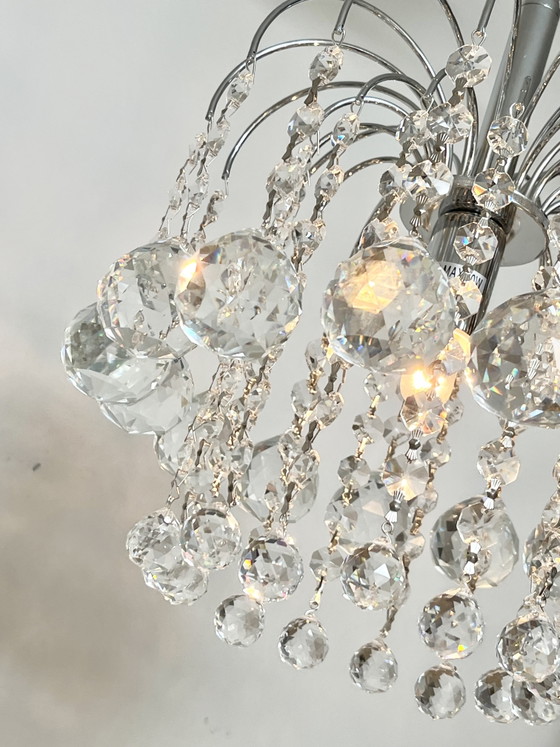 Image 1 of Set van 2 gemerkte SWAROVSKI STRASS kroonluchters hanglampen chrome vintage 