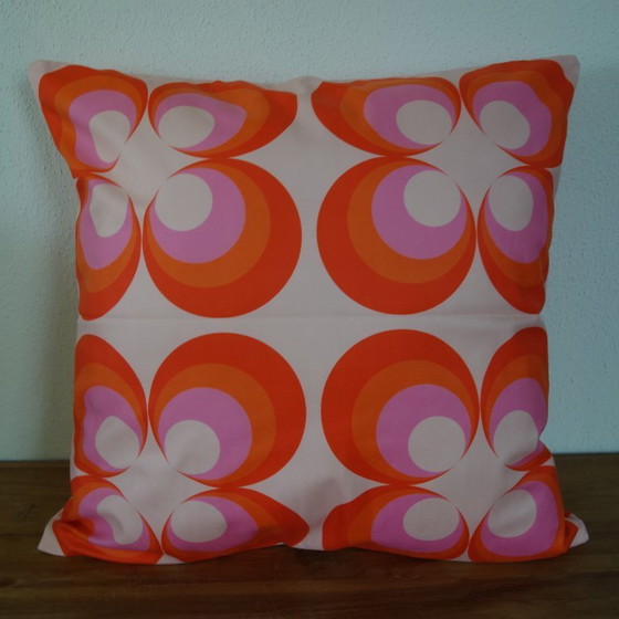 Image 1 of Set di 4 federe per cuscini in stile retrò Flower Power anni Settanta, 45 x 45 cm, imbottitura non inclusa.