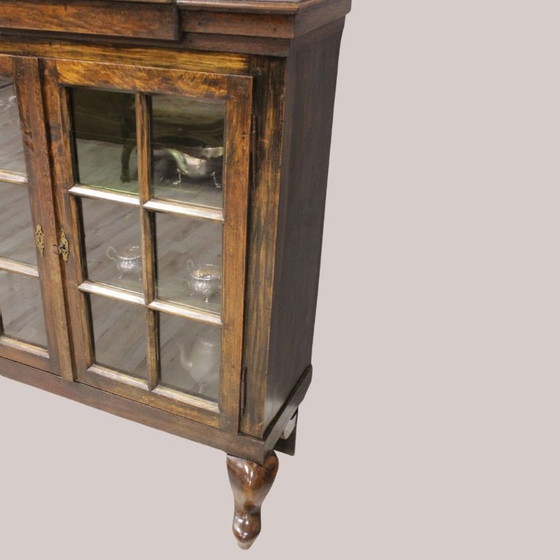 Engelse eikenhouten vitrinekast, Gründerzeit-stijl – Vitrinekasten, Wood (photo 8 of 8)