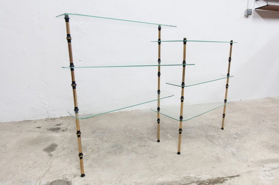 Image 1 of Étagère Présentoir Boulangerie Vitrine de Magasin en Verre et Laiton 1950