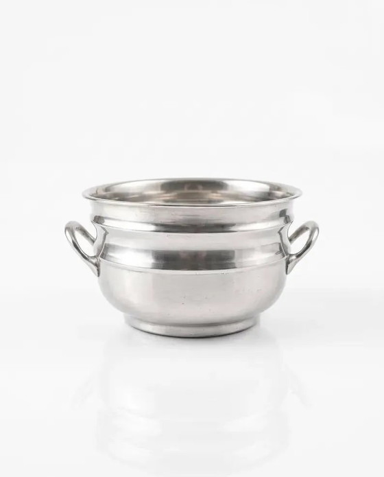 Coupe en métal argenté avec poinçon diamant "SIS" - XXe siècle – Vaisselle, Vintage (photo 9 of 9)