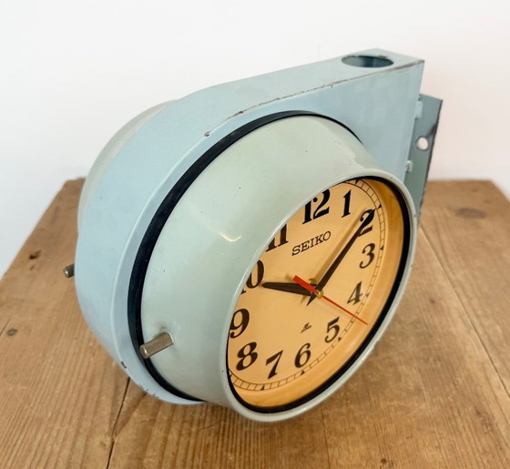 Orologio da parete vintage Seiko blu a doppia faccia con raffigurazioni di navi, anni '80 – Plastic, Glass (photo 12 of 21)