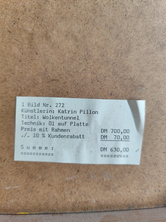 Image 1 of 🎨 Originalgemälde "Wolkentunnel" von Katrin Pillon (1996) – Öl auf Platte