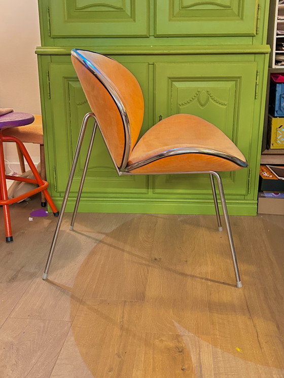 Image 1 of Poltrona di design italiano anni '70 in velluto cromato