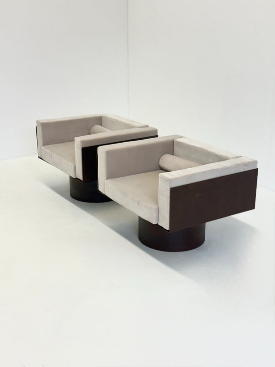 Image 1 of Juego de 2 sillones esculturales de metal italiano