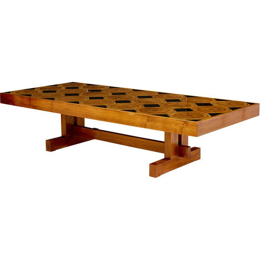 Mesa de centro vintage de roble macizo, 1960