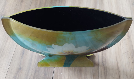 Image 1 of Maria Mazotto Hand Painted Glass Vase