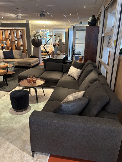 Minotti Andersen Divano angolare 240x330cm tessuto "Sable" bouclè