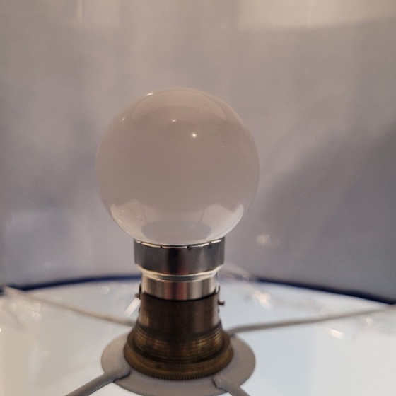 Image 1 of Art Deco table lamp, blue glass sphere, Charles Schneider workshop, 1940s – France